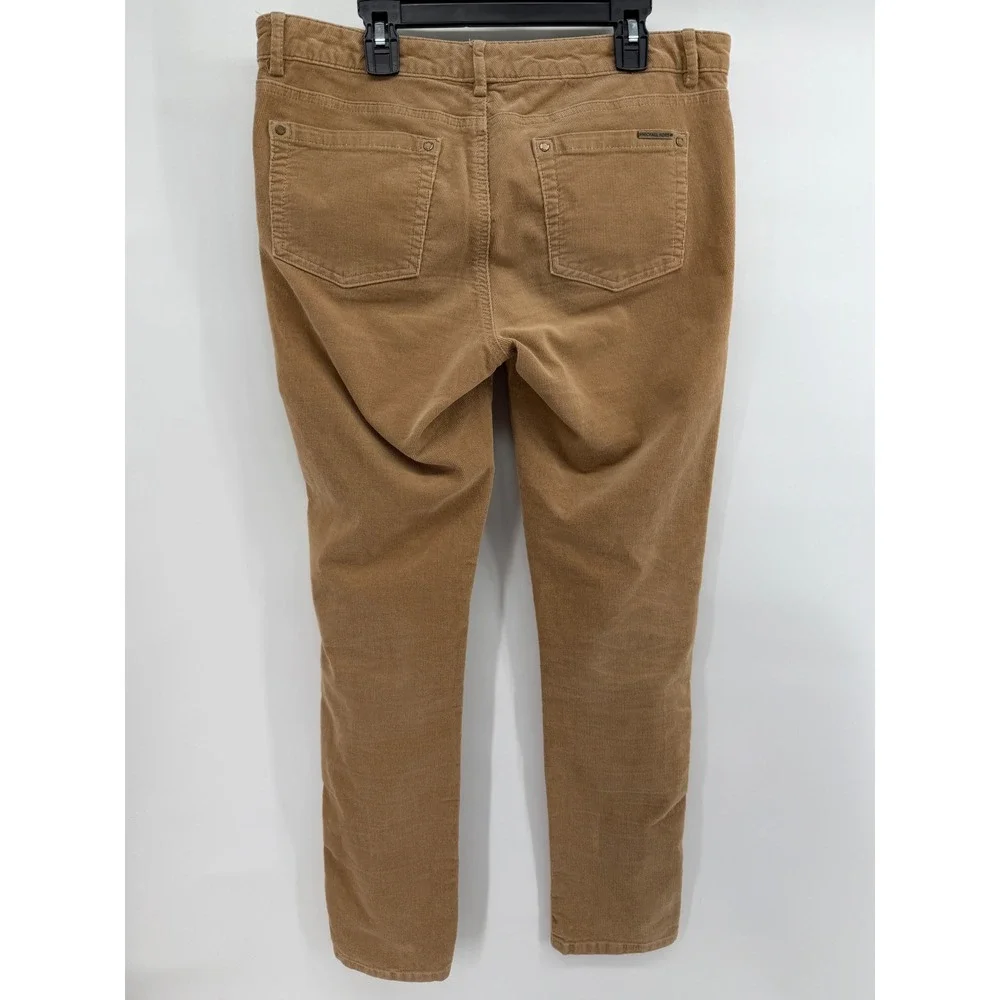 Michael Kors Womens Camel Tan Corduroy Skinny Pants Size 6‎ Mid Rise Five Pocket